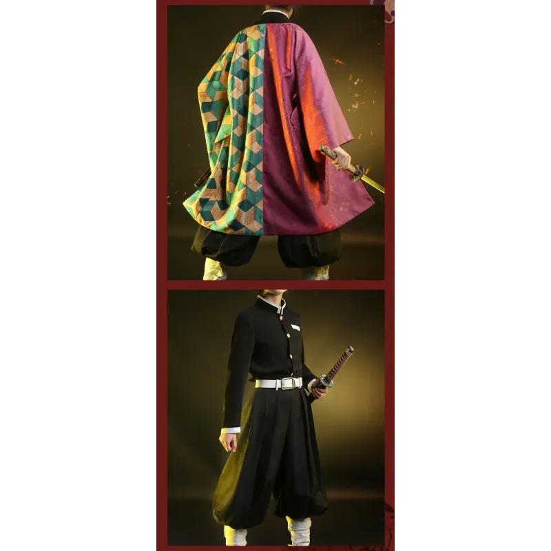 Anime Demon Slayer Kimetsu No Yaiba Tomioka Giyuu Cosplay Costume Women Kimono Uniform Clothes Wig Adult Kids Halloween Party