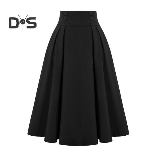 

Жіноча спідниця. Еластична спідниця з високою талією. А-силует. Спідниця-міді. Спідниця в шотландську клітку контрастного кольору з великим подолом. Спідниця до середини ікри. Щоденний одяг L чорний