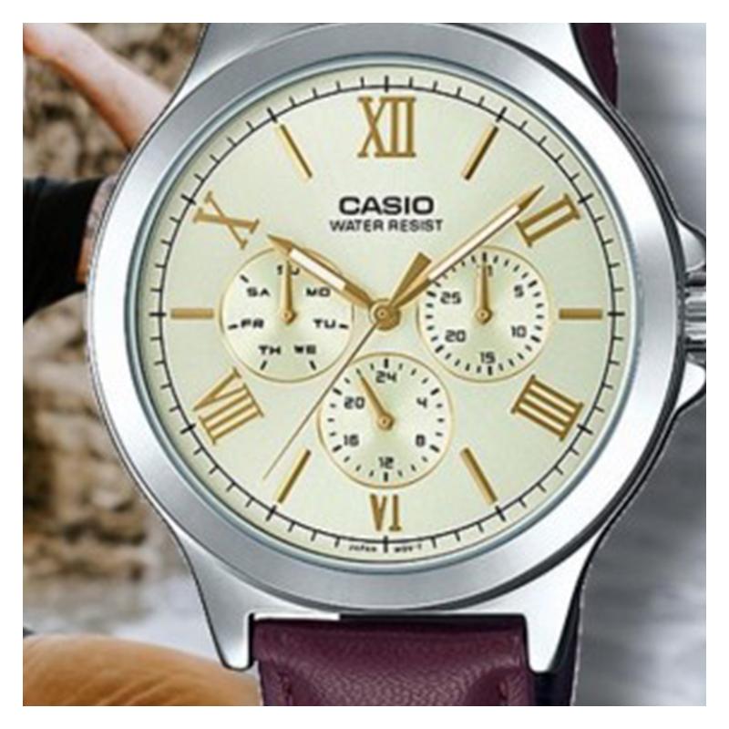 Casio STANDARD Series Classic, Simple, Exquisite, Fashionable, Waterproof, Quartz Movement, Leather Strap, Japanese and Korean Watch, MTP-V300L-9A