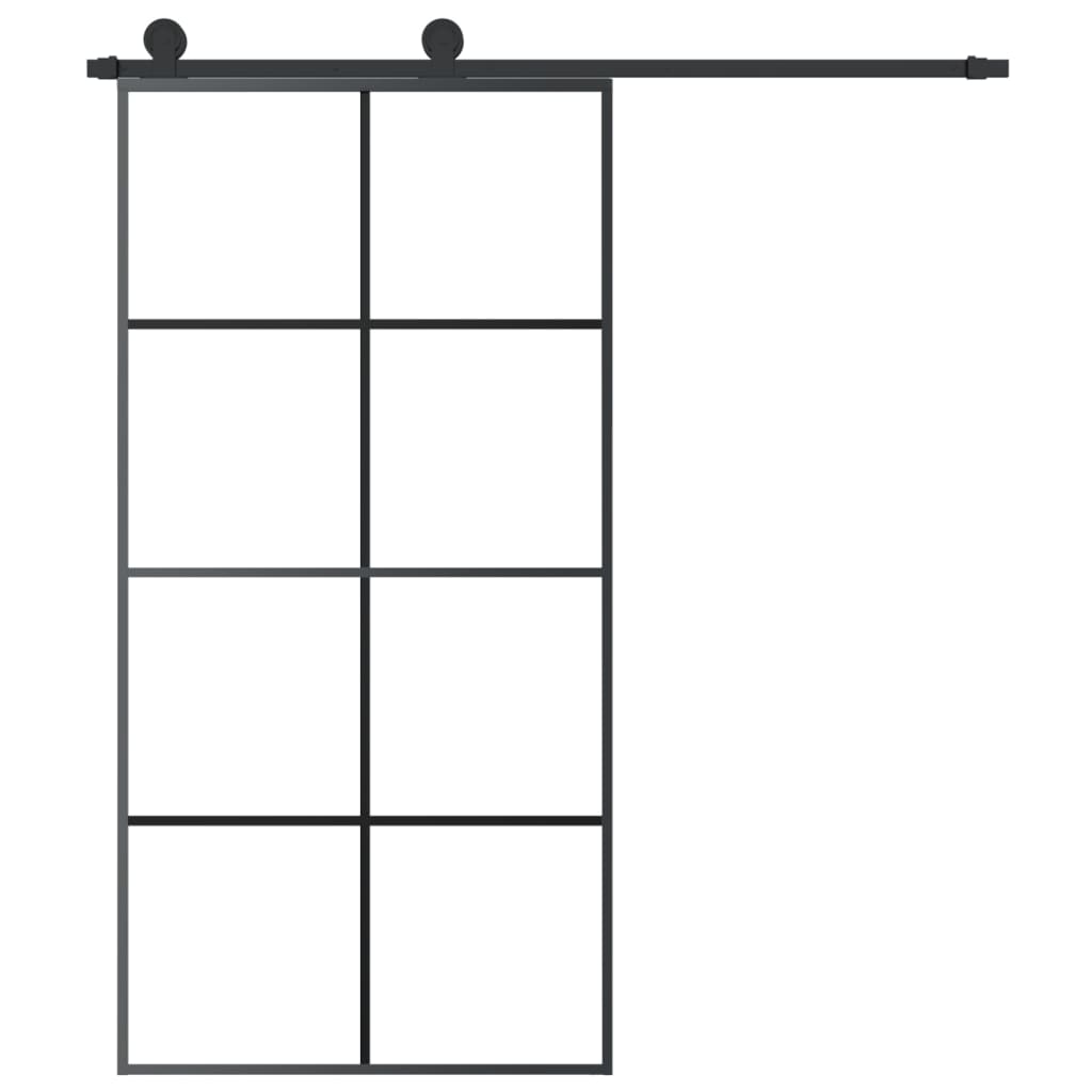 Vidaxl Drzwi Przesuwne A Akcesoriami, 102,5X205 Cm, Esg I Aluminium