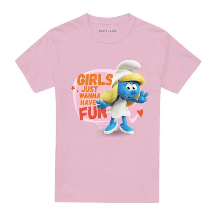 The Smurfs Unisex Adult Girls Just Wanna Have Fun Smurfette T-Shirt