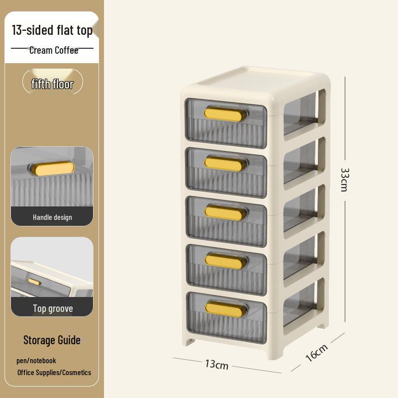 Multi-layer Desktop Organizer: Drawer-Type Storage Box for Office Supplies, Stationery, and Cosmetics
