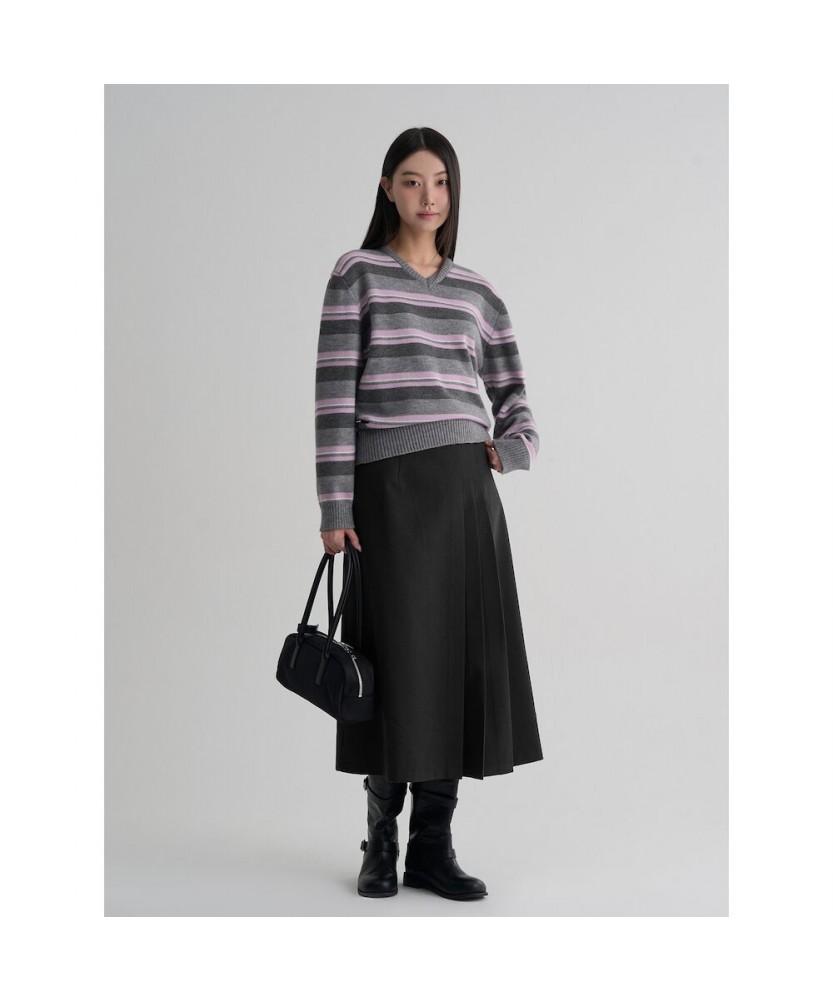 8SECONDS V-Neck Striped Pullover Purple