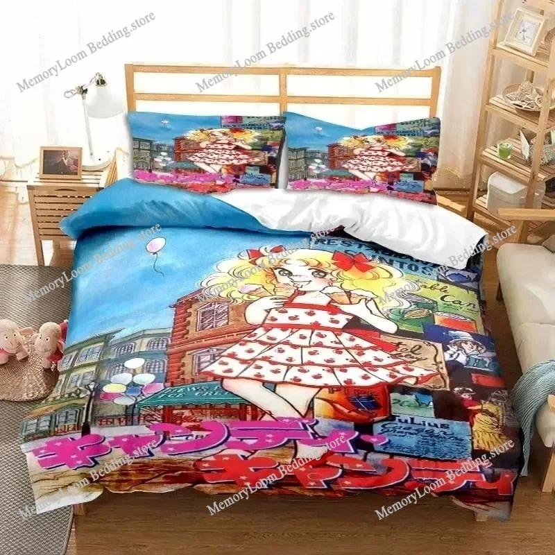 Anime Character Cute Manga Candy Candy Bedding Set Full/Queen/King Size Duvet Cover Pillowcase Kids Adult Soft Home Textile Set