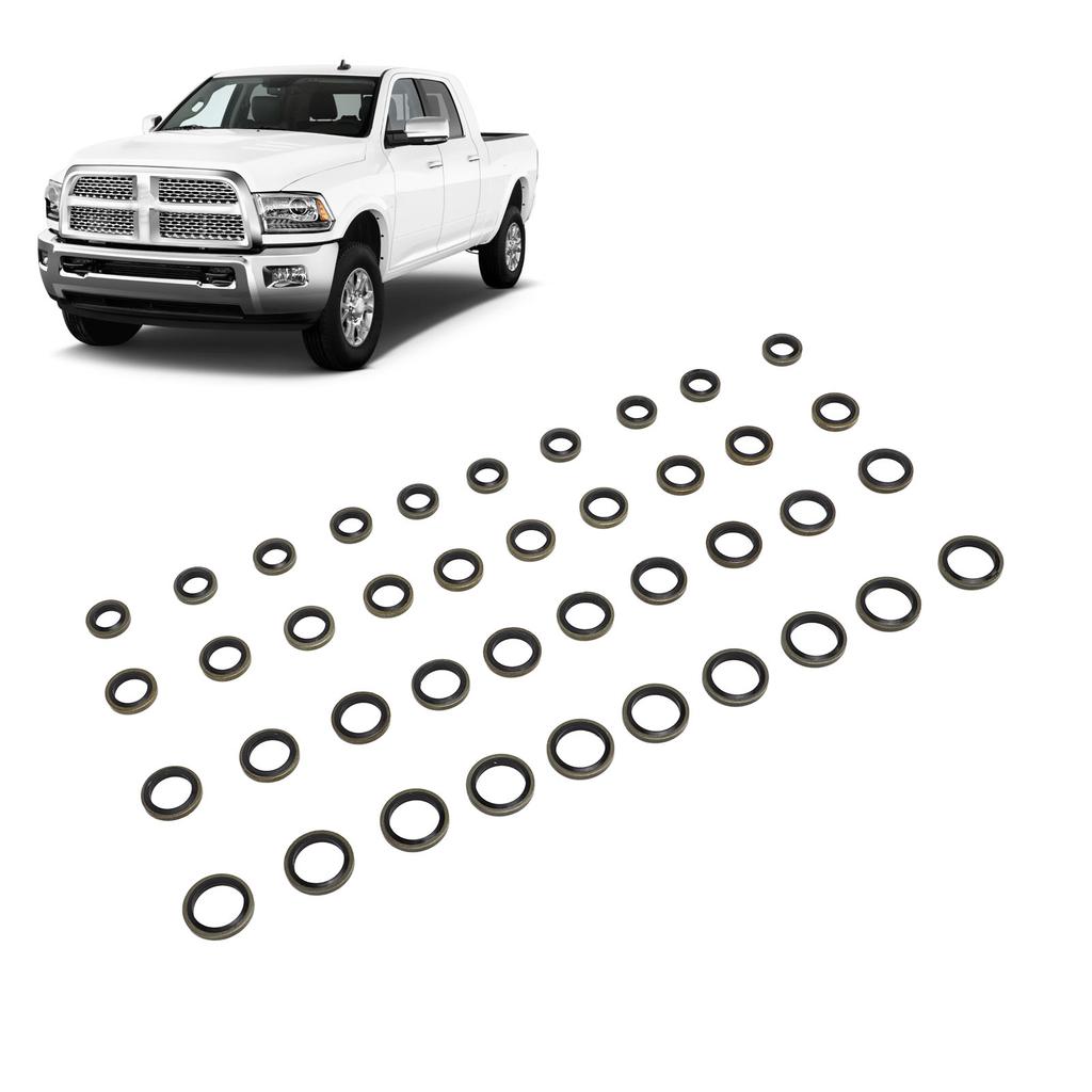 40 Pcs Banjo Bolt Fuel Sealing Washers 3918188 8mm 10mm 12mm 14mm Fuel Line Seals Plate Washers Replacement for Dodge Ram 2500 3500