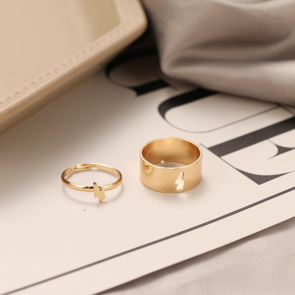 Retro Fashion Ring Open Dinosaur Ring Trend Lightning Ring Simple Couple Ring Jewelry