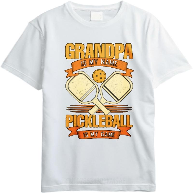 Rock Unisexs Tshirt Round Neck T Shirt Unisex Grandpa Is My Name Pickleball Is My Game Basic For Unisex Tees Relaxed Fit Tshirt