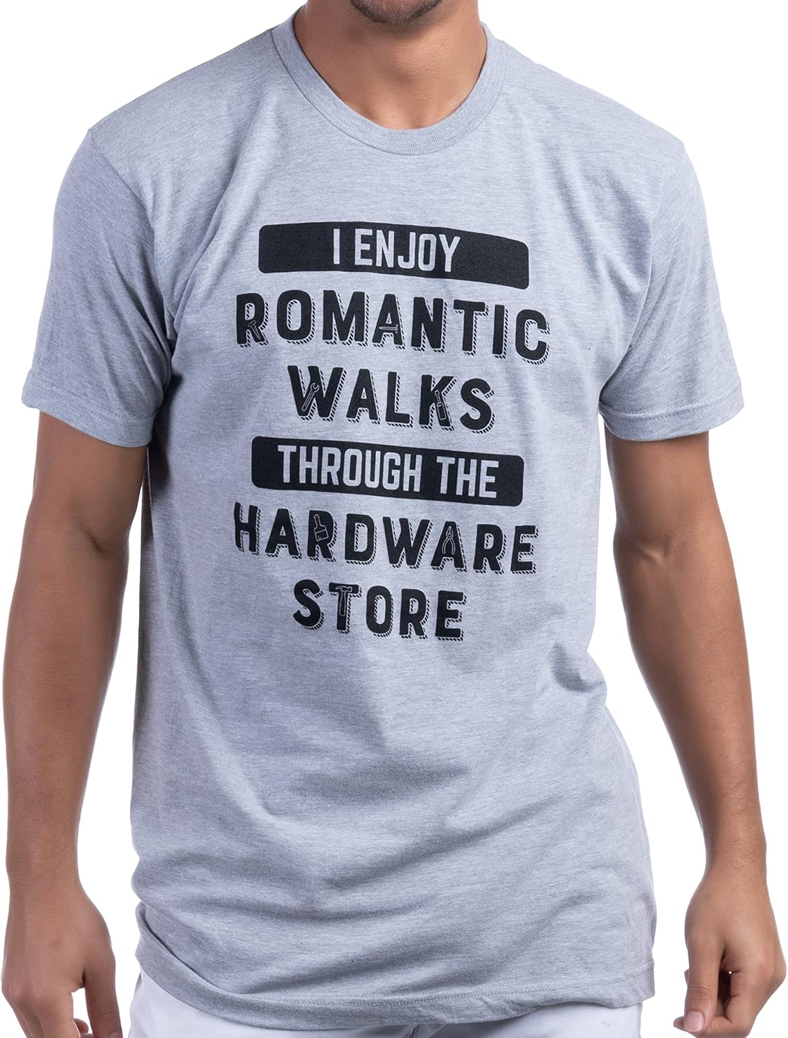 I Enjoy Romantic Walks Through Hardware Store | Funny Wood Working Handy Mechanic Dad Grandpa Humor T-Shirt S разноцветный