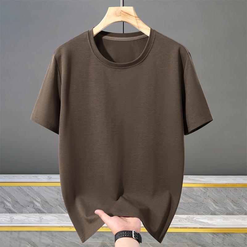 Men's Plus Size Solid Color Crew Neck T-Shirt – Loose Fit Short Sleeve Basic Tee (5XL-13XL)