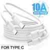 Universal 120W 10A Dual Type C Super Fast Charging Data Cable For iPhone 16 Xiaomi 14 15 Huawei Samsung Quick Charging Data Cord