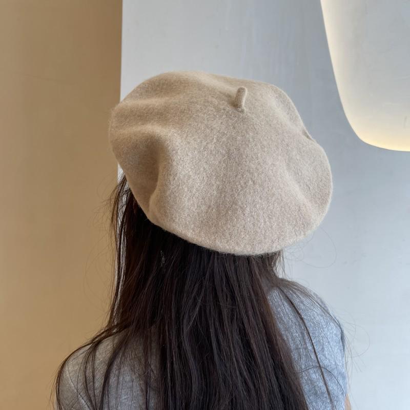 Berretto basco in lana alla moda coreana Beilei: Cappello da pittore versatile Autunno/Inverno