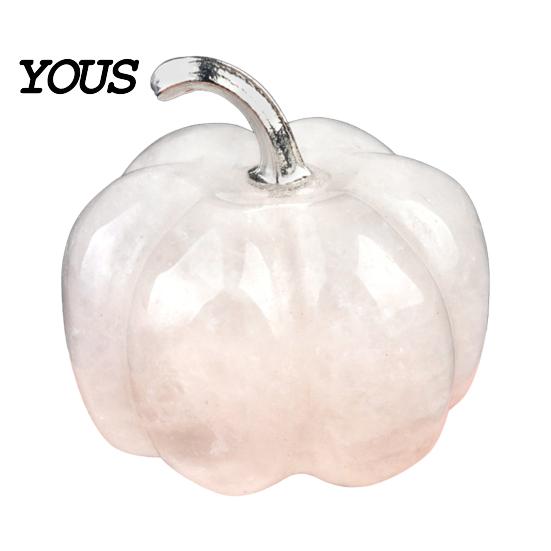 Transparent Crystal Pumpkin Charms Natural Carved Charm, Mini Gemstone Pendant Desktop Autumn Table Centerpieces for Jewelry DIY Making, Halloween
