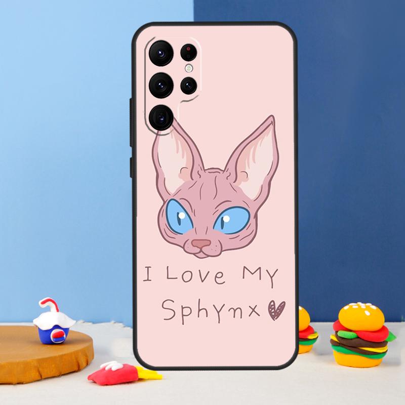 Sphynx Cat Phone Case For Samsung Galaxy S25 S24 Ultra S9 S10 S20 S22 S21 S23 Plus S24 FE Cover Coque