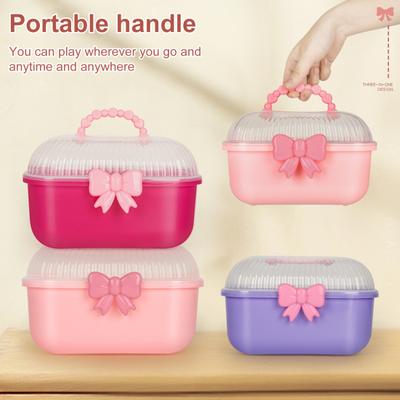 Portable Nail Tool Box Large Capacity Double Layer Multipurpose Hairpin Storage Case Jewelry Organizer