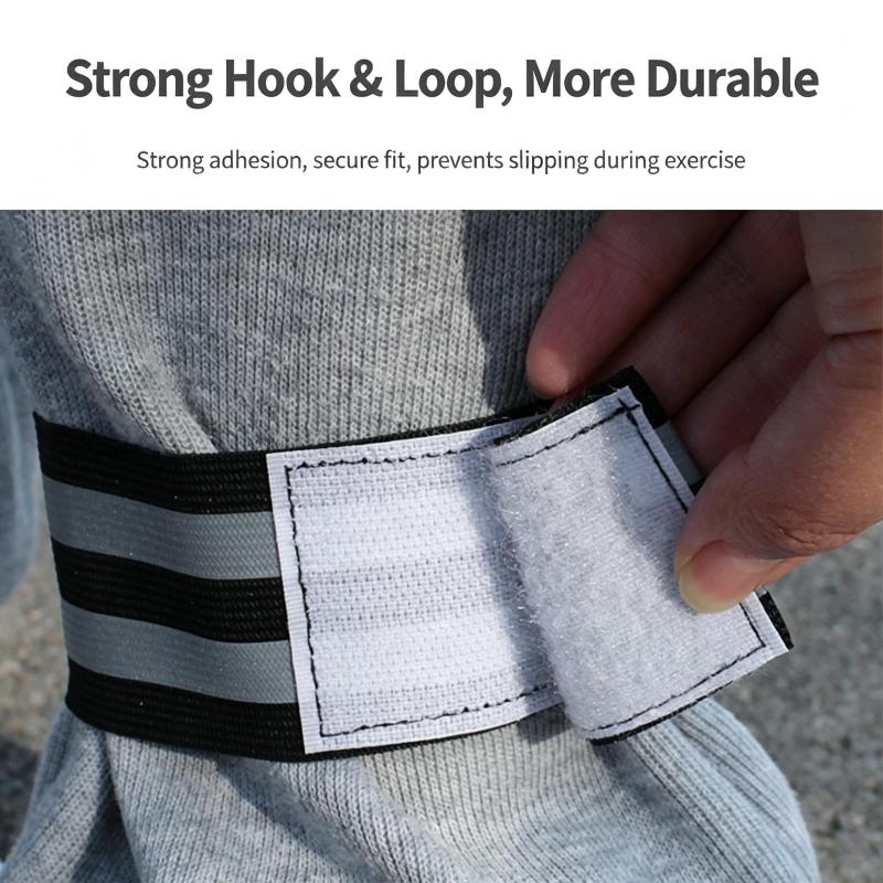 2Pcs High Visibility Reflective Cycling Trouser Straps Adjustable Leg Gaiters for Night Riding Commuting Running