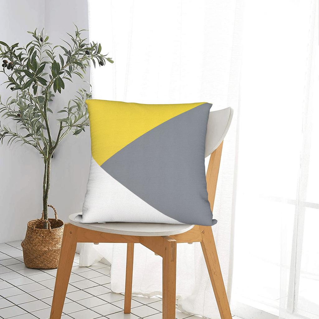 Yellow Grey Geometric Pillow Case Fashion Pillow Cover Soft Pillowcases For Sofa Car Home Decor