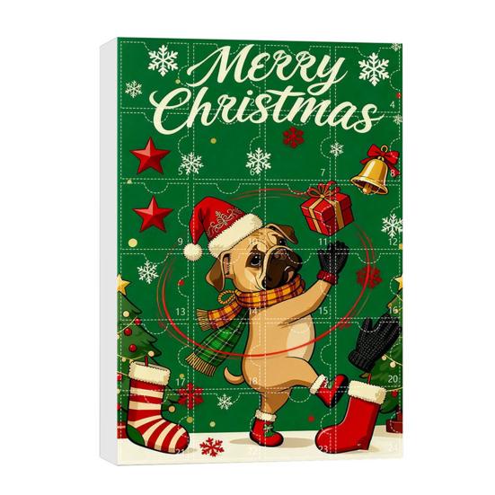 

Календарь ожидания для любителей собак 24-дневное украшение для отсчета дней до Рождества 2D плоская акриловая подвеска в виде собаки многофункциональное праздничное украшение F