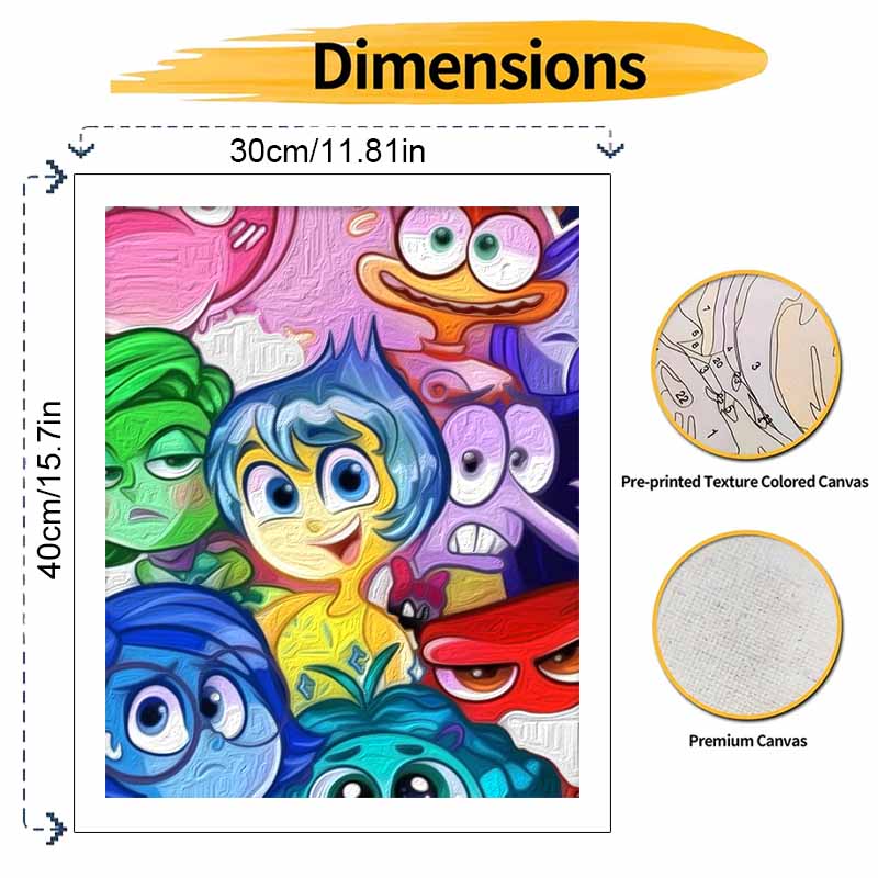 Disney Oil Painting Painting Art Inside Out Cartoon Characters Handmade Diy Painting Home Decoration Gift