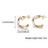 Atoztide Fashion Hollow Bamboo Hoop Earrings for Women Stainless Steel Jewelry Beads Ear Loop Threaded Earrings Mothers Day Gift