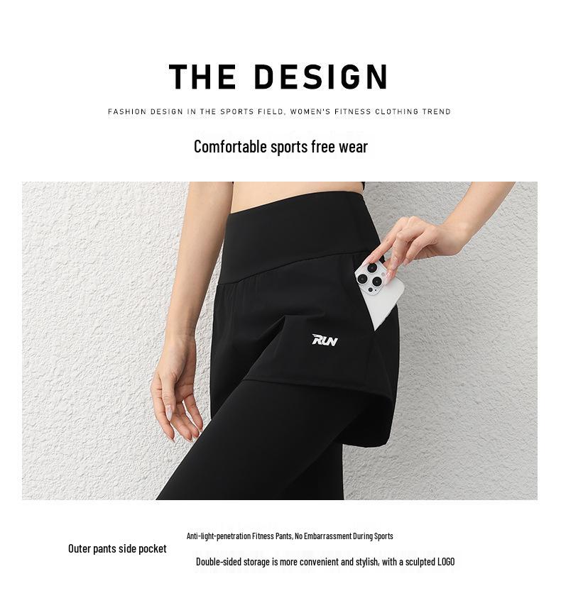 Women's High-Waisted Quick-Dry Two-Piece Yoga Pants: Anti-Exposure, Stretchy & Outdoor-Friendly Fitness Leggings