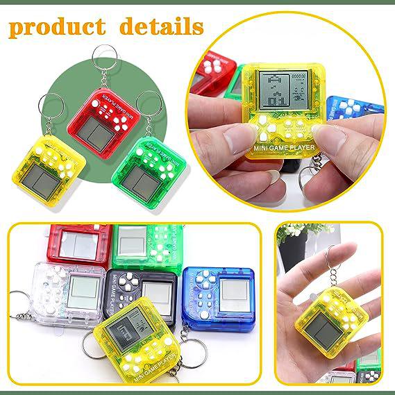 Tetris Handheld Mini Game Console Keychain – Portable, Nostalgic Puzzle Toy and Creative Gift