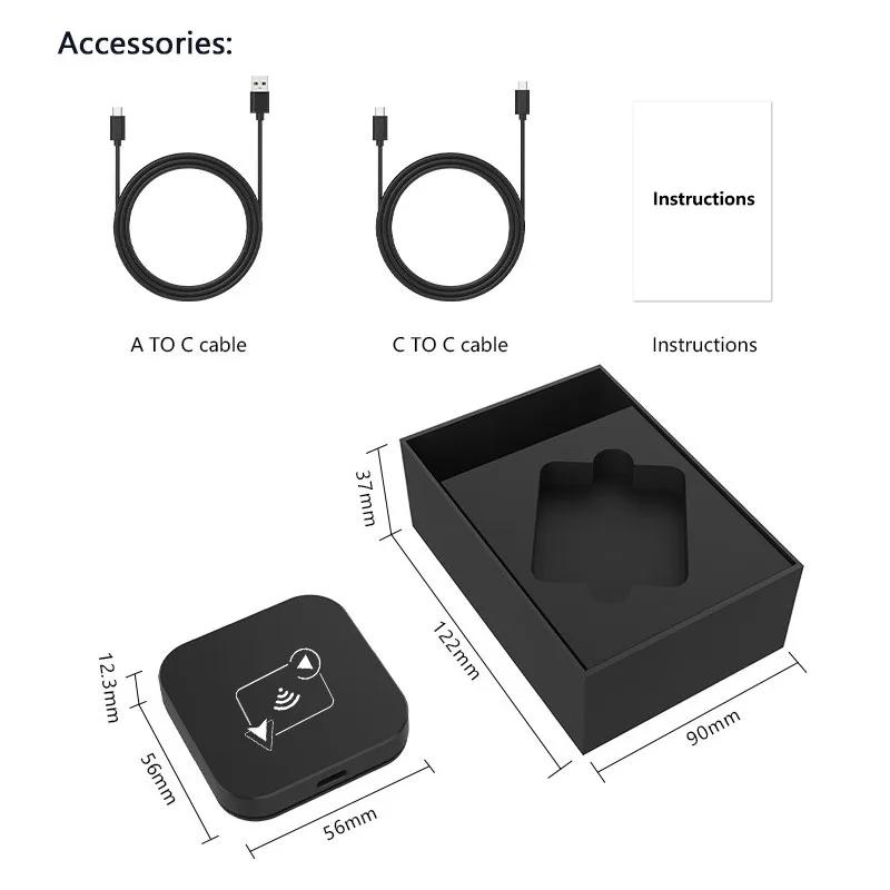 Kabelgebundener und kabelloser CarPlay-Adapter für Android Auto, 2-in-1-Plug-and-Play, USB/Typ-C-Dongle, Bluetooth, WiFi-Verbindung, OTA-Aktualisierung