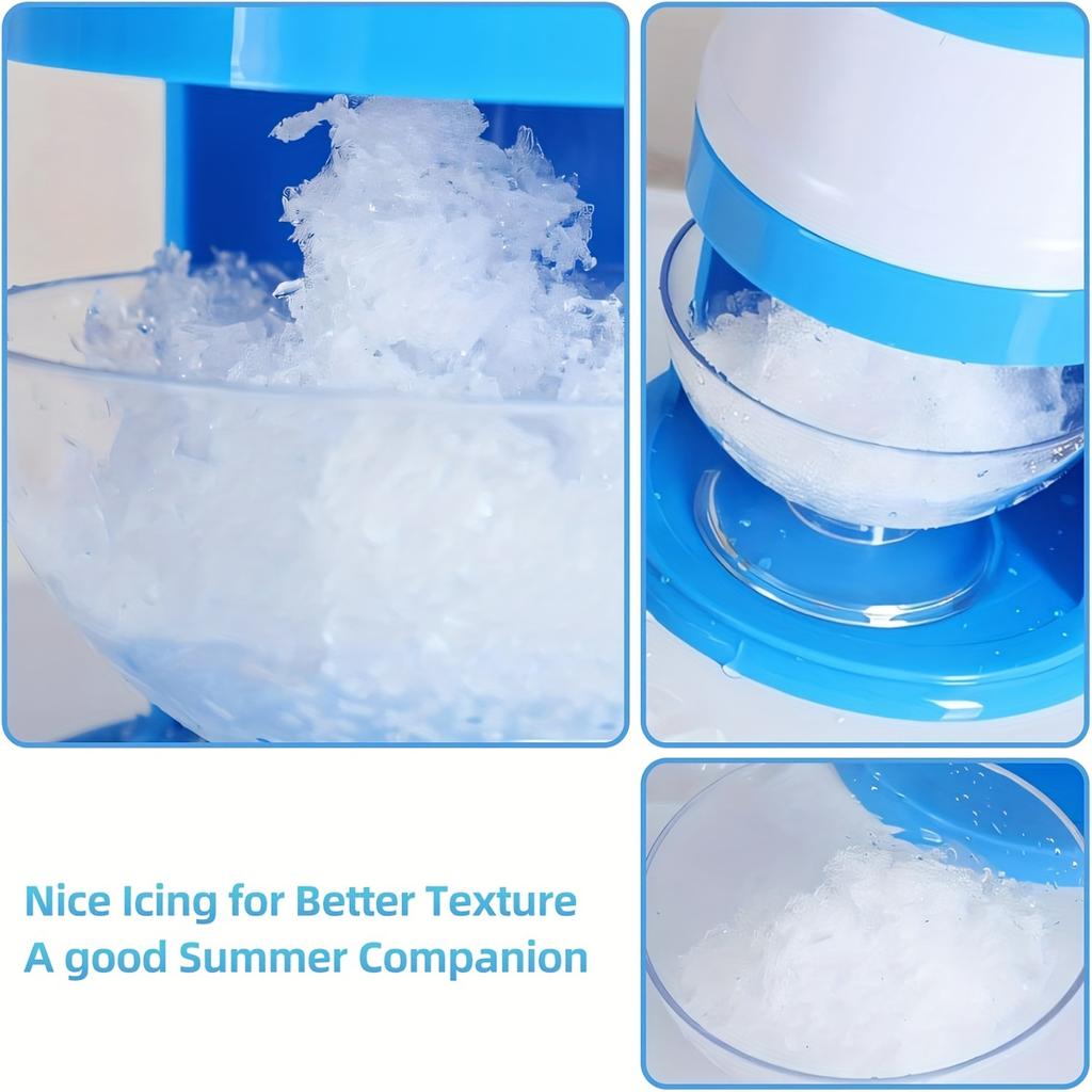 Hand Crank Ice Shaver Machine - Snow Cone Crusher & Slushy Maker with Durable ABS Construction for Summer Parties And Home Use