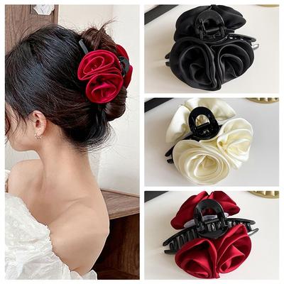 Blume Blume Haarspange Koreanischer Stil Große Größe Haarspange Niedliche Rote Rose Haarspange Reise