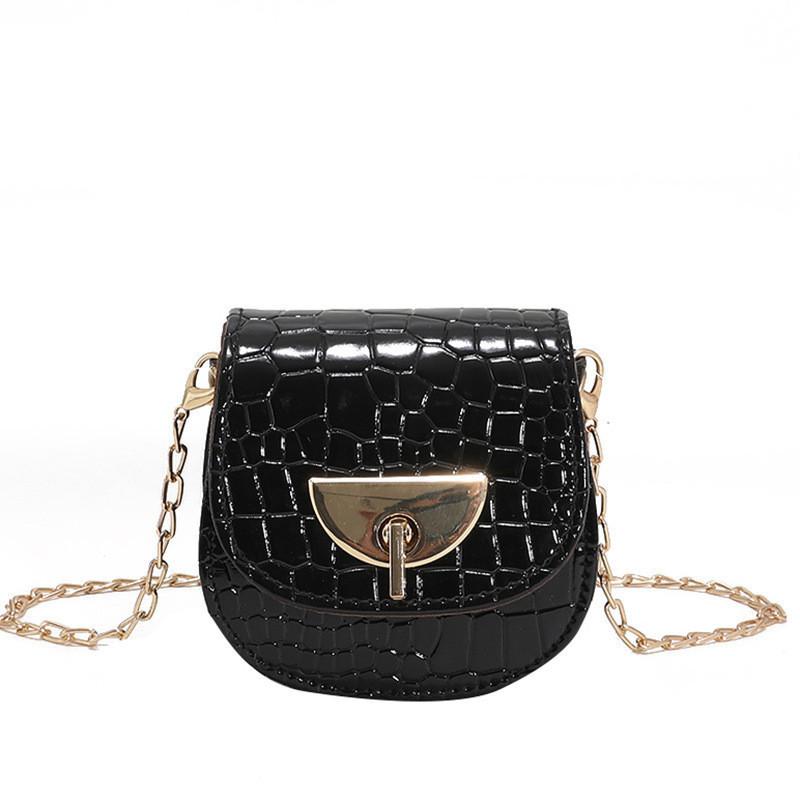 Stylish Small Korean Saddle Bag 2024 Fashion Pu Leather Candy Color Chain Bag