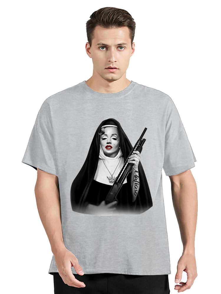 Horror Unholy Nun T-Shirt Unisex Plus Size O-Neck Tops Summer Casual Streetwear Tees Graphic Unisex Tshirt Cotton Fitness Clothes