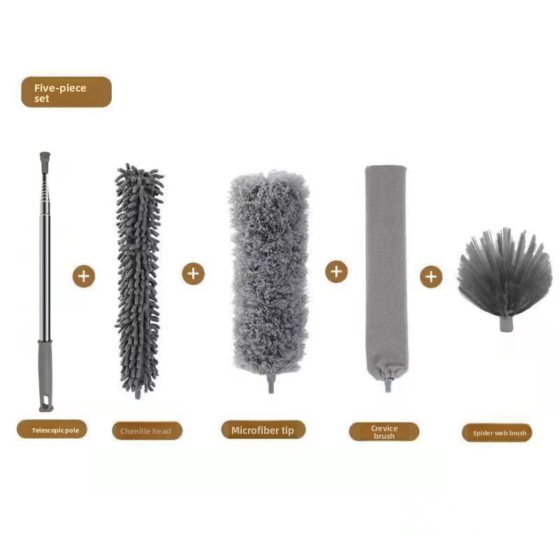 Electrostatic Dust Duster Retractable Long Pole Lint-Free for Ceiling Fan Window Sill Home Household High-Reach Dusting Tool