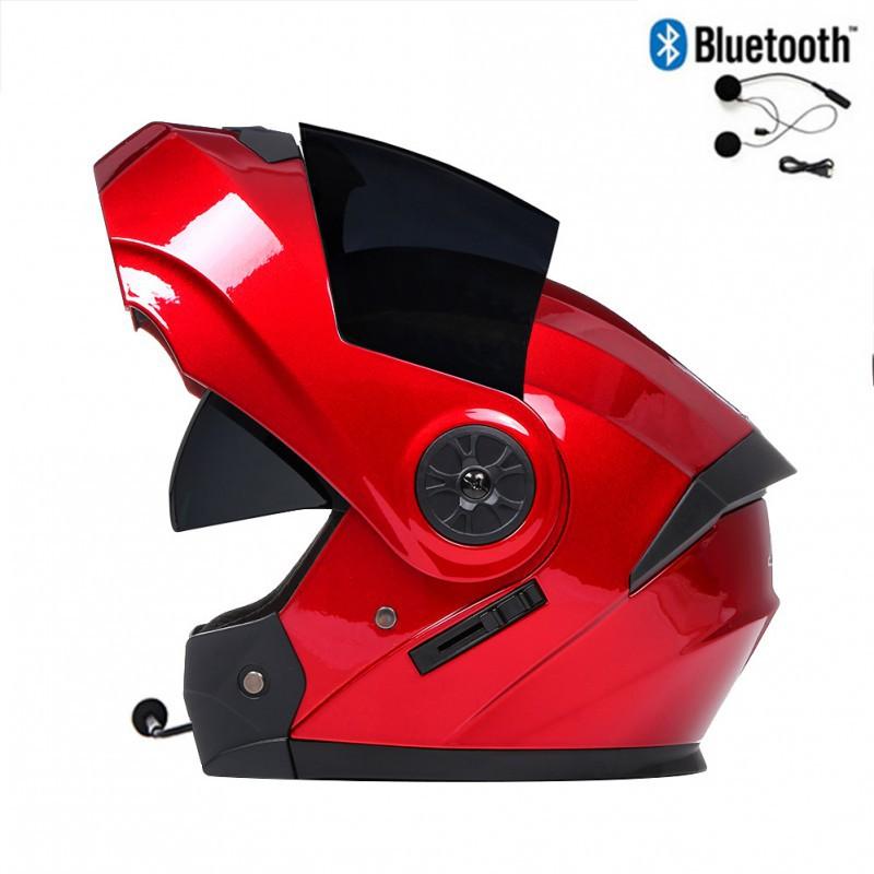 BLD Electric Bicycle Helmet Motorcycle Full Double Lens Exposed Universal Riding All Seasons