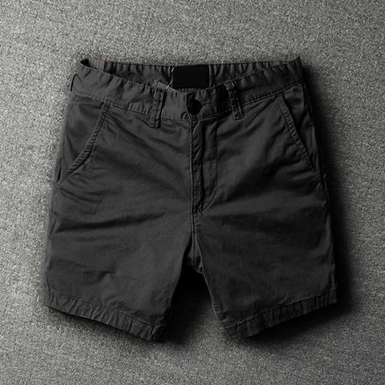 Taschen Reißverschluss Gerader Schnitt Mittlere Taille Herrenshorts Einfarbige Herren Sporthosen Streetwear