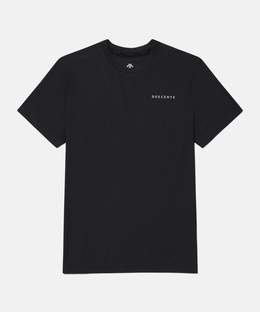 DESCENTE Label Lock Wording Graphic Short Sleeve T-Shirt Black Sr223Uts47 (A Type)