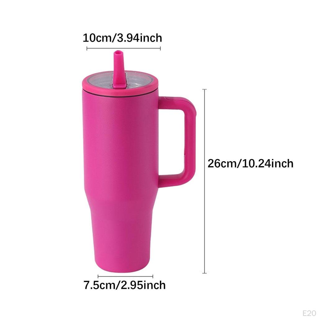 40 oz Tumbler with Handle Coffee Mug for Travel Keeps Hot/Cold Hours Iced Tea Black