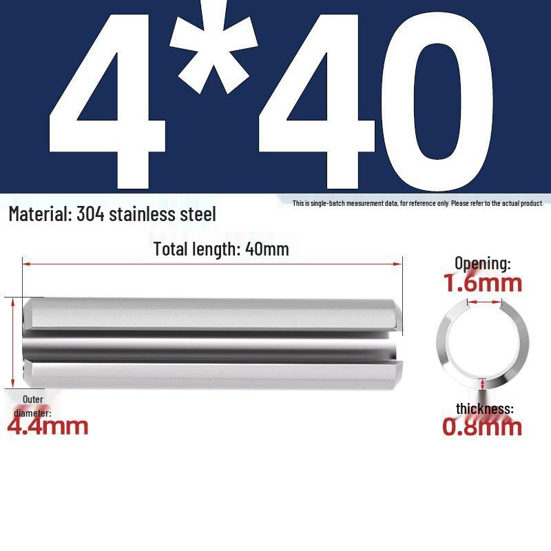 304 Stainless Steel Slotted Spring Pin, Cylindrical Shaft Pin, Locating and Hollow Pin (M5-M12)