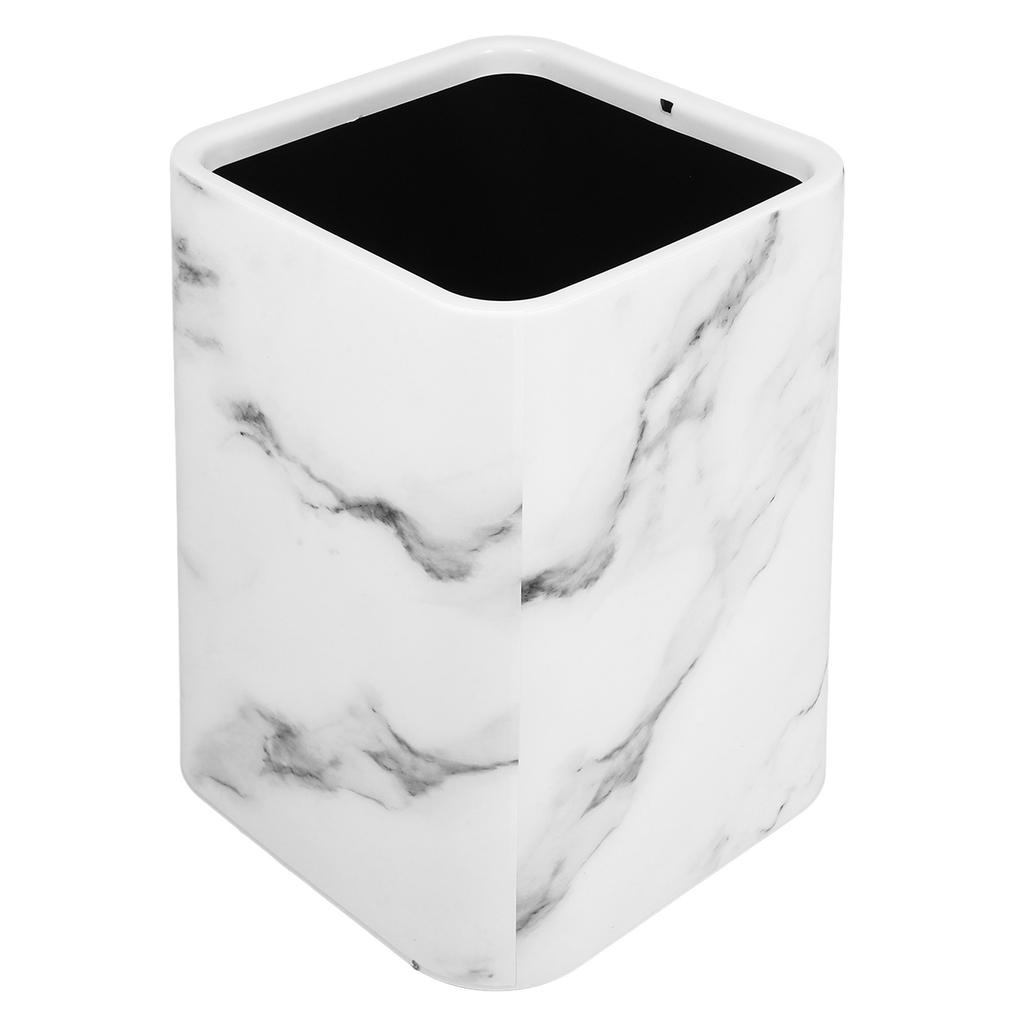 Modern Marble Pattern Trash Can Double Layer Design Large Opening Bathroom Kitchen Office Waste Basket Bathroom Trashcan