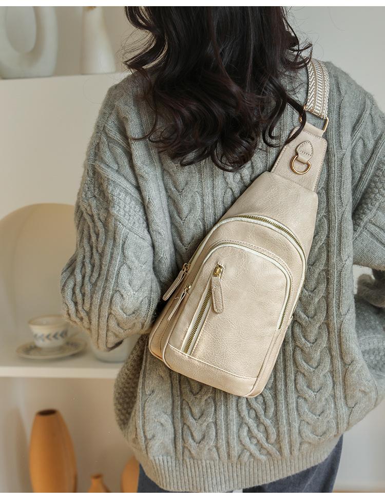 Damenmode-Brusttasche im Retro-Stil, mehrschichtig, große Kapazität, Umhängetaschen für Damen, weiches PU-Leder, Damen-Tragetasche, Handtasche