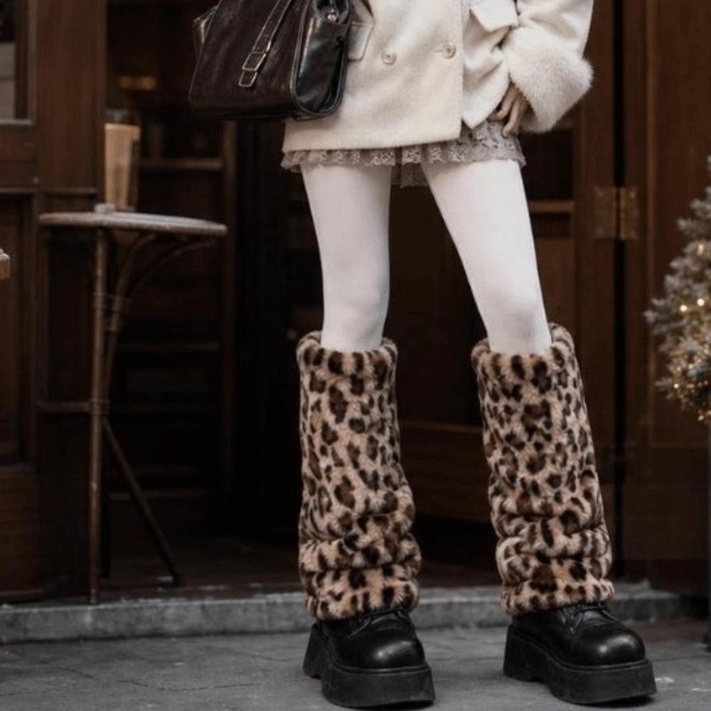 Fell Lolita Stiefelüberzug Y2K Lange Socken Harajuku Stil Warmer Kniewärmer Damen