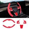 Steering Wheel Cover For Telsa Model 3/Model Y Accessories Carbon Fiber Steering Wheel Cover Protector Anti-Slip, Comfortable Grip, Breathable, Model