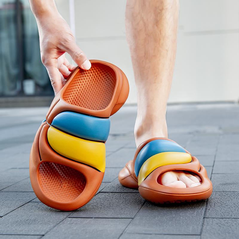 FashionMen Trend Slippers Summer EVA Soft Bottom Light Beach Shoes Male Suitable Outdoor Slipper Adult Non-Slip Flip Flop Men Slippers