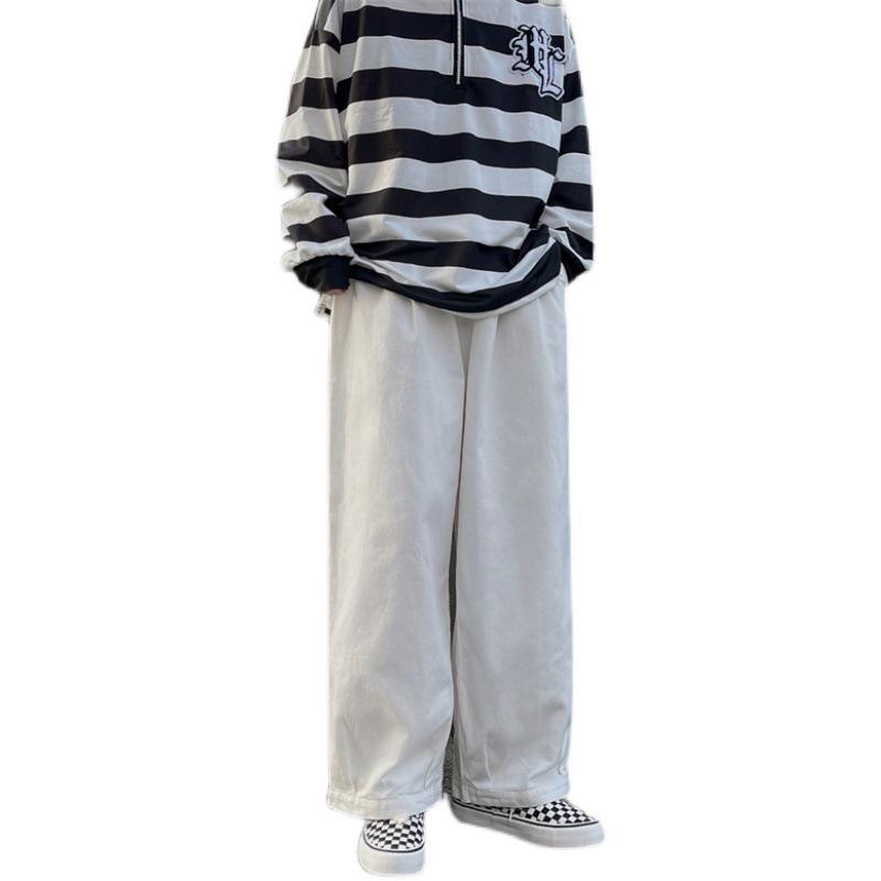 Korean Trendy Japanese-Style Men's Retro Loose Straight-Leg Casual Pants for Spring & Autumn