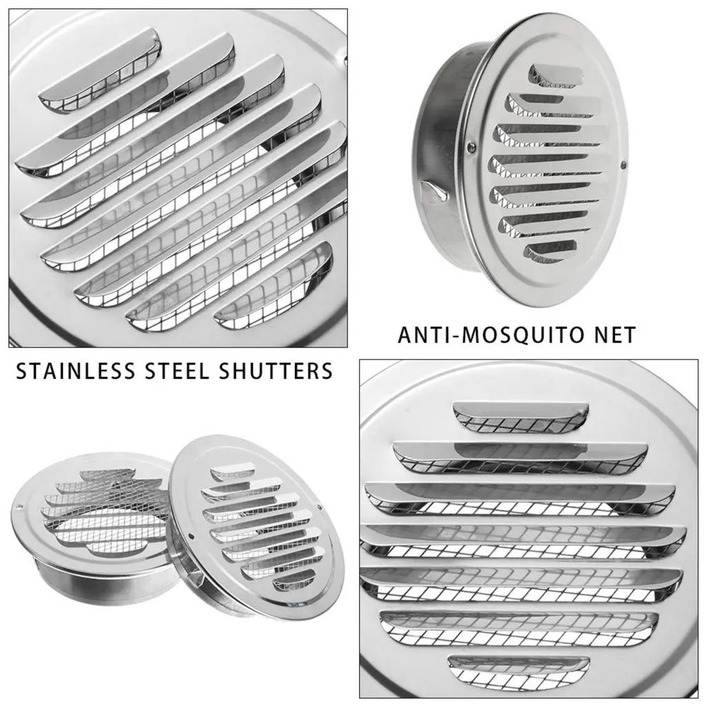 Stainless Steel Exterior Wall Air Vent Grille Various Size Round Ducting Ventilation Grilles  Office Air Vent