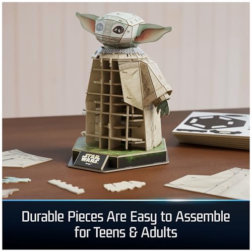 4D Build, Star Wars Grogu 3D-Modellbausatz, Star Wars Sammlerstück & Schreibtischdekoration, Puzzle für Erwachsene, Konstruktionsspielzeug, 103 Teile, 3D-Puzzle, Geschenkidee für Alter 12+