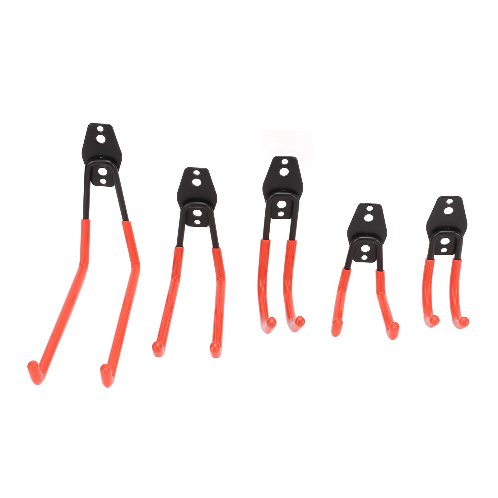 

5Pcs Set 40kg Garage Storage Double Hooks Heavy Duty Wall Mount Bicycle Holder Hanger for RV Basement Chair Ladder оранжевый