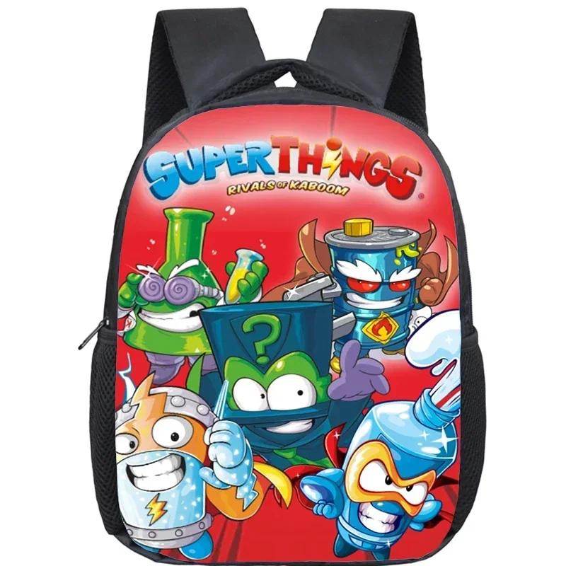 SuperThings Kindergarten Bags Funny Cartoon Backpack Waterproof Kids Bookbag SUPERTHINGS School Bag for Boys Girls Mochila
