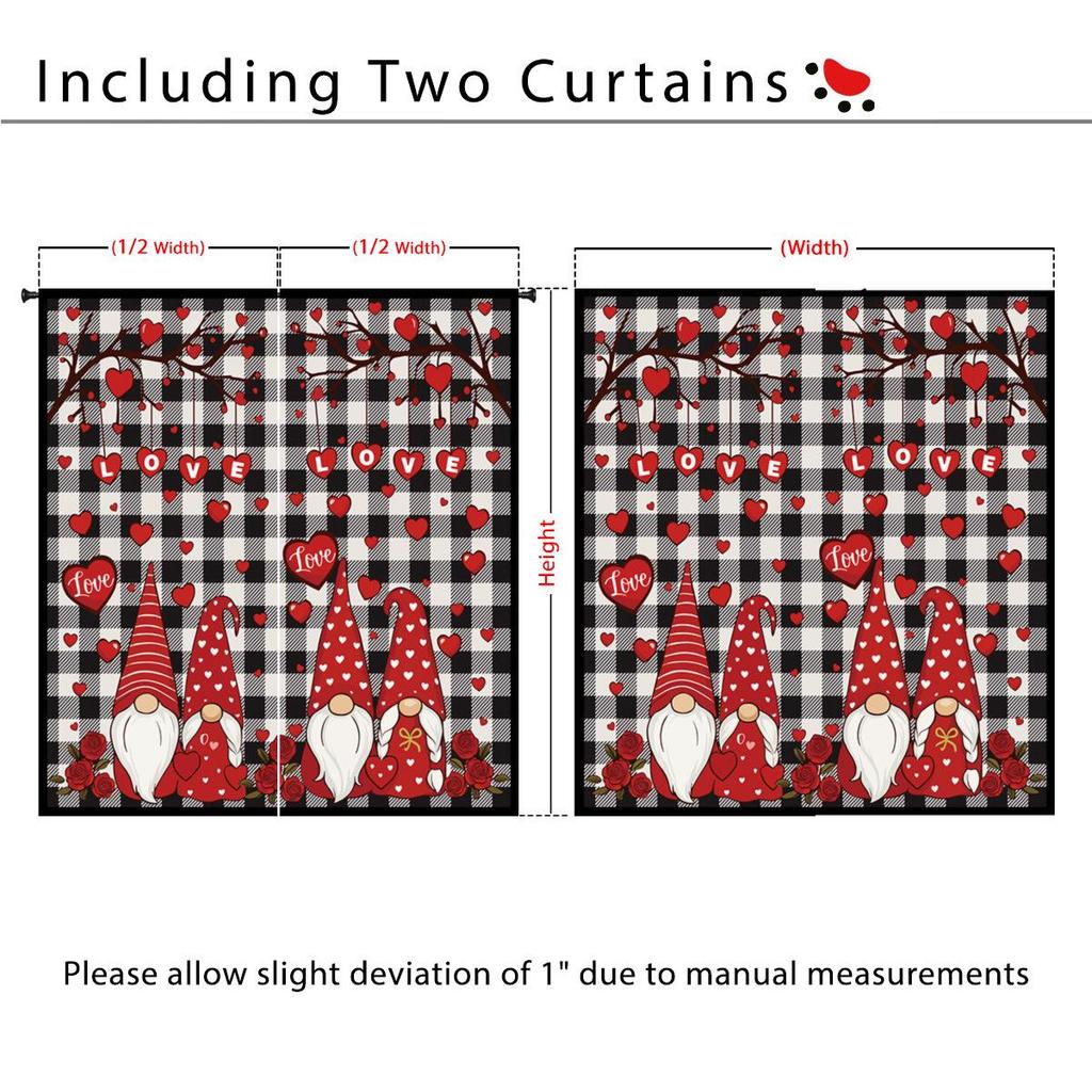 Custom Christmas Gnome Blackout Curtains: High Precision, Sun Protection, Thickened Polyester