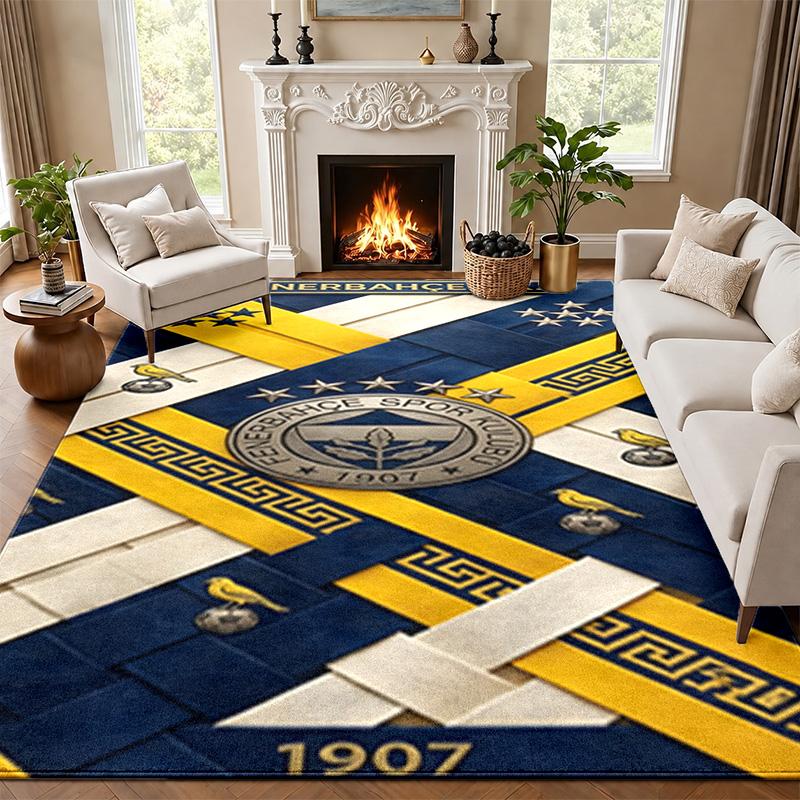 Fenerbahce Carpet Door Mat for Living Room or Bedroom Protective Mat Under Chair Office Decoration Christmas Gift Birthday Present