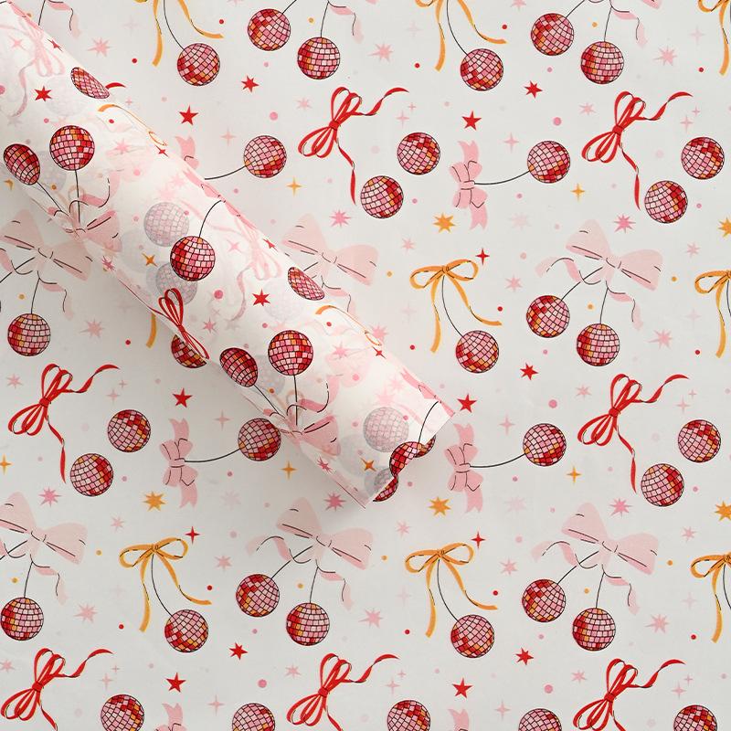 Christmas Tissue Paper Colorful Gift Wrapping Paper Christmas Tree Bowknot Print Paper Decorative For Party Decoration Wrapping