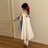 Girls Sleeveless Solid Lace Princess Dress Summer Casual Chic Outfit